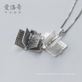 Shangjie Oem Joyas 2021 Cross Valentinstag Buch Halsketten Schmuck Zierleister Silber Bibel Anhänger Paar Halsketten